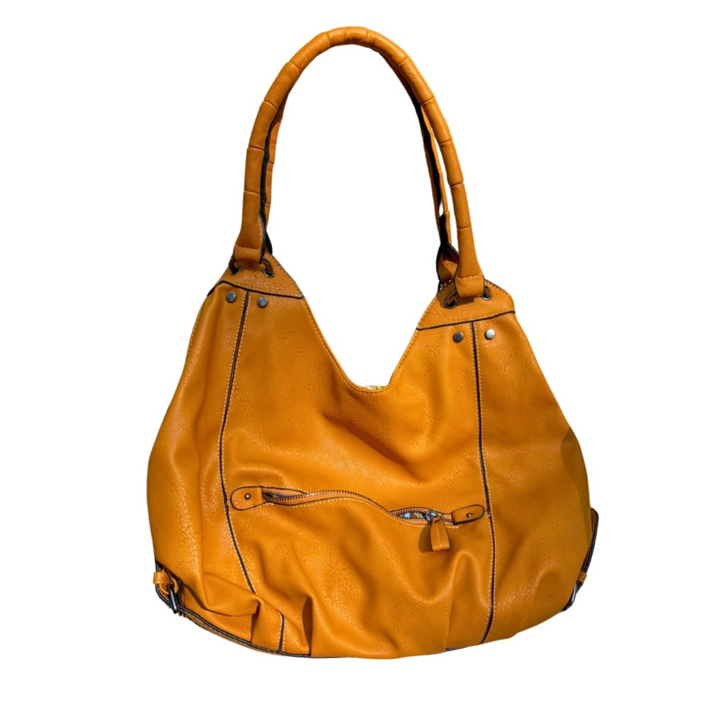 Warm Tan Hobo Bag Purse By Black Rivet Vegan Leather
